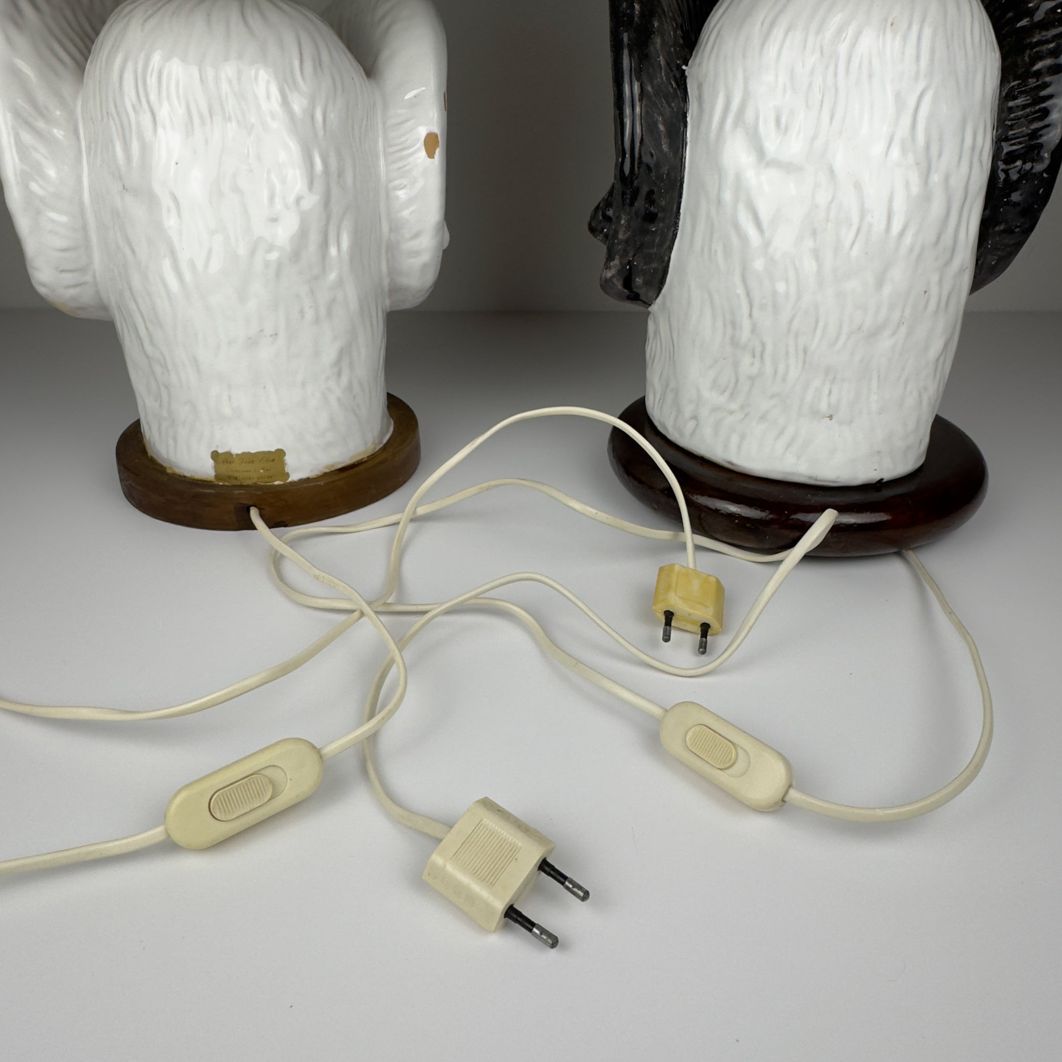 Vintage table lamps Ram Head, Italy 1970s Set of 2