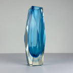 Sommerso blue Murano glass vase, style Flavio Poli, Italy 1970s