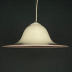 Murano glass white and pink pendant lamp Italy 1970s Mid-century lighting ceiling lamp