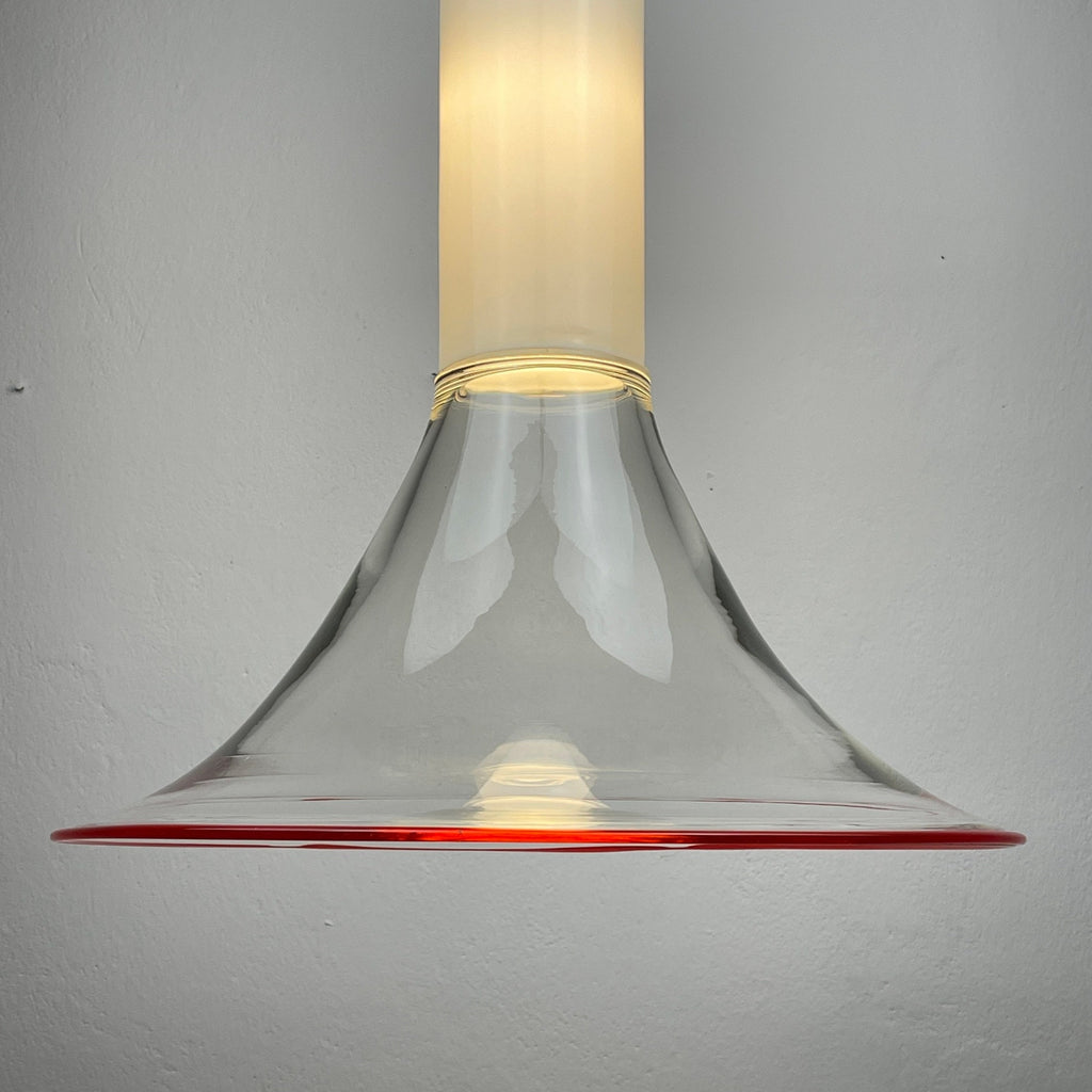 Murano Glass Pendant Lamp: Mid-Century Modern Italian Lighting by Leucos, 1970s