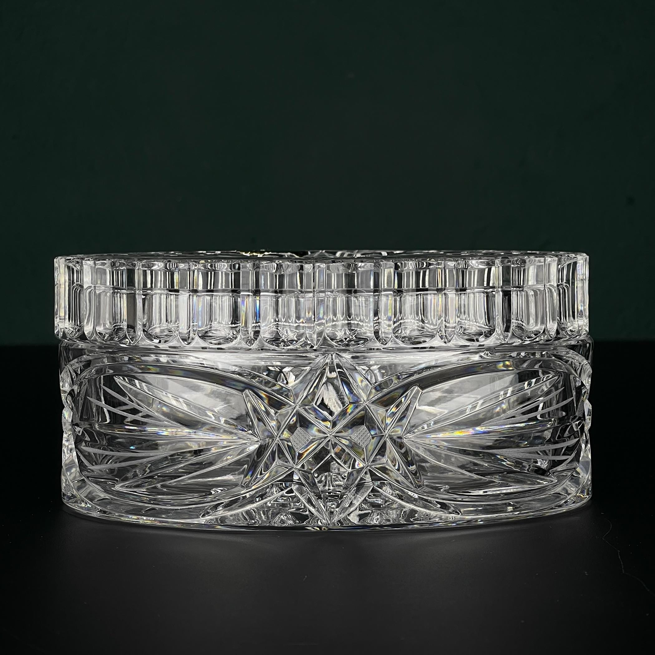 Vintage Bohemian glass candy bowl by Bohemia Crystal, Czechoslovakia, 1970s