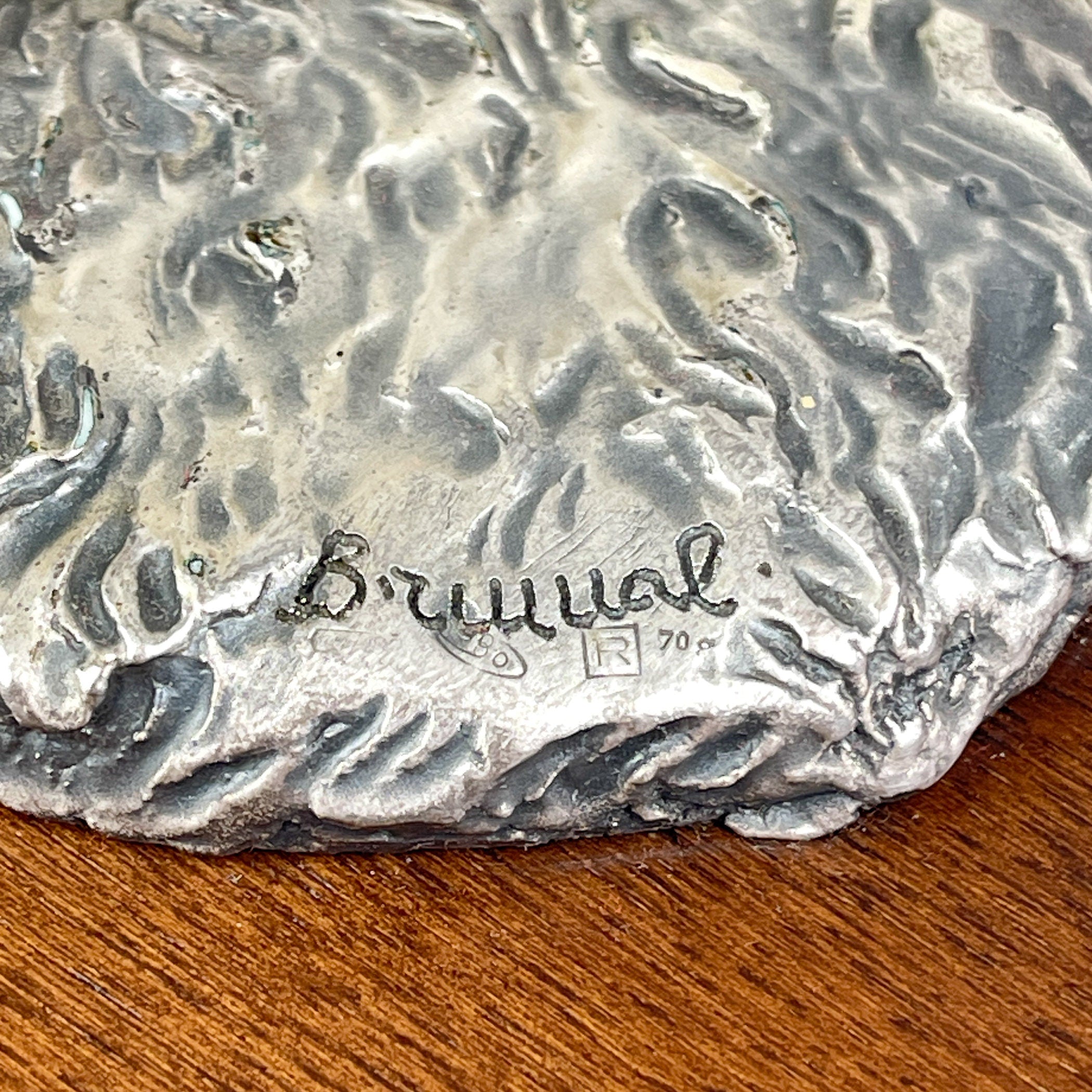 Vintage silver sculpture "Racing Greyhounds" by Angelo Schiavon, Italy 1960s