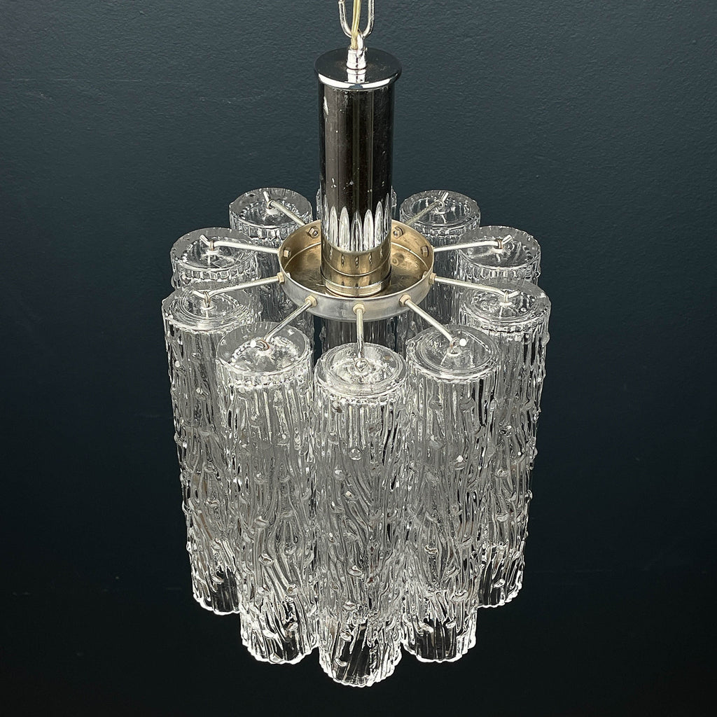 Mid-century murano glass chandelier Tronchi by Toni Zuccheri for Venini Italy 1960s