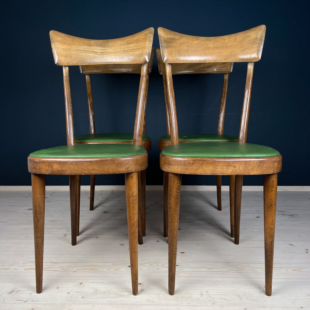 Vintage dining chairs by Pirelli Sapsa, Italy 1950s, Set of 4, Mid-century design