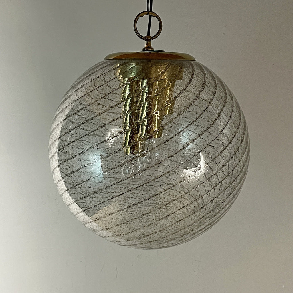 Vintage La Murrina Swirled Murano Glass Pendant Lamp - 1970s Italian Lighting
