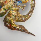 Original metal Brutalist wall lamp Octopus by Salvino Marsura, Italy 1980s