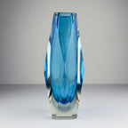 Sommerso blue Murano glass vase, style Flavio Poli, Italy 1970s