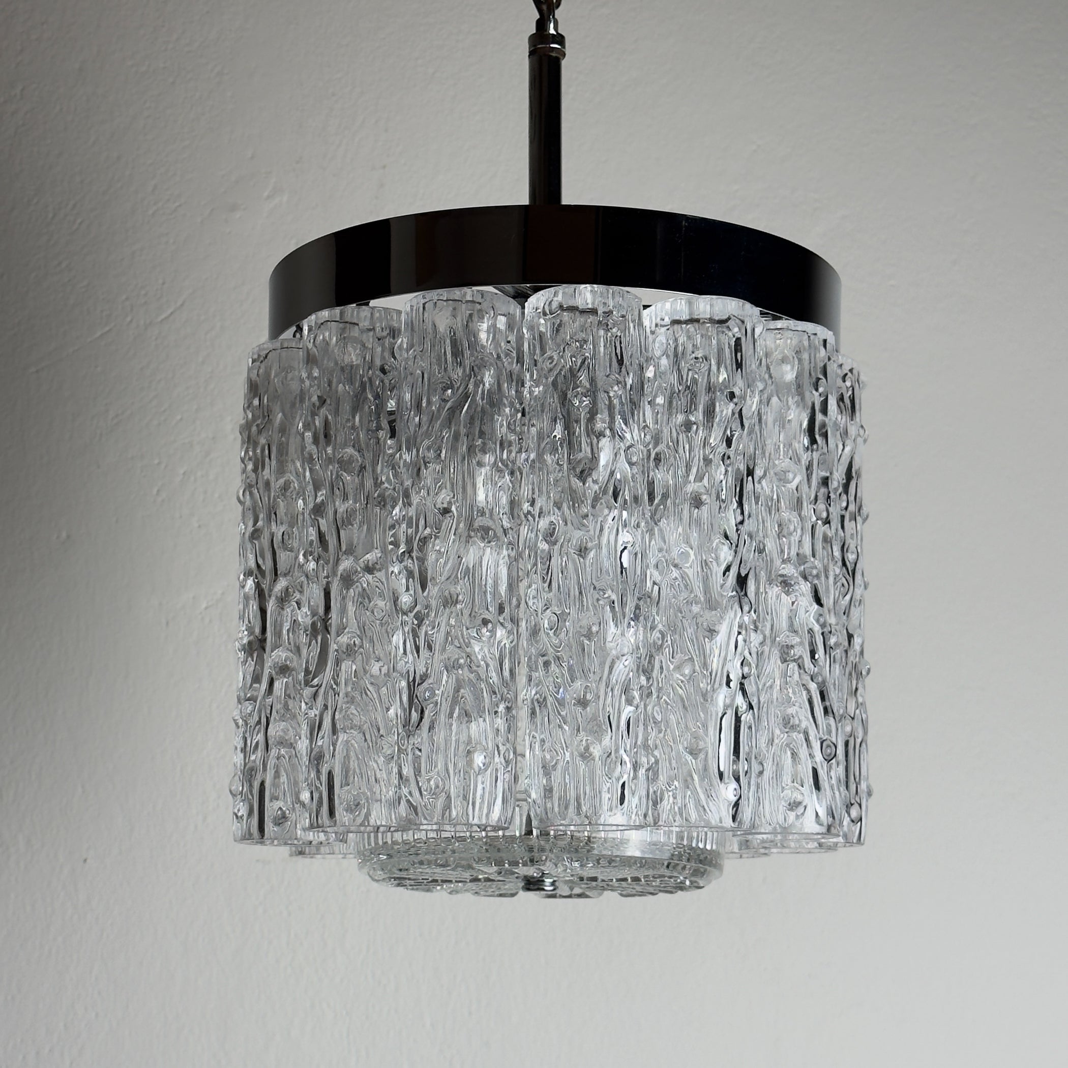 Vintage murano glass chandelier Tronchi by Toni Zuccheri for Venini, Italy 1960s