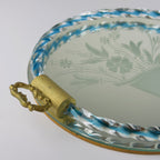 Vintage Venetian glass Mirror Tray, Italy 1950s