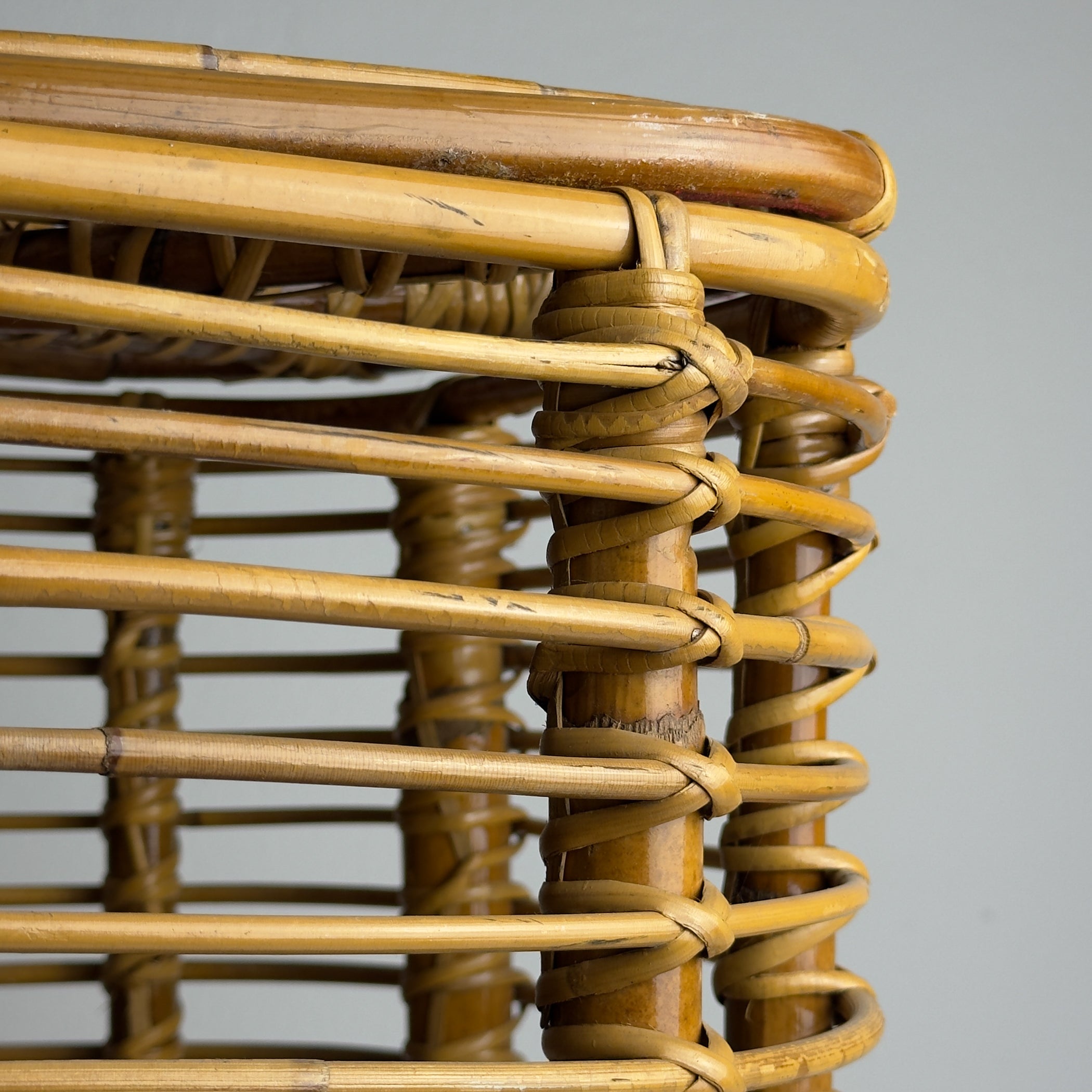 Vintage rattan basket, Italy 1960s