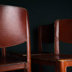 Mid-century Sistina Saddle dining chairs by Tito Agnoli for Matteo Grassi, Italy 1980s, Set of 4