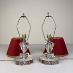 Vintage glasses table lamps, Set of 2, Italy 1950s