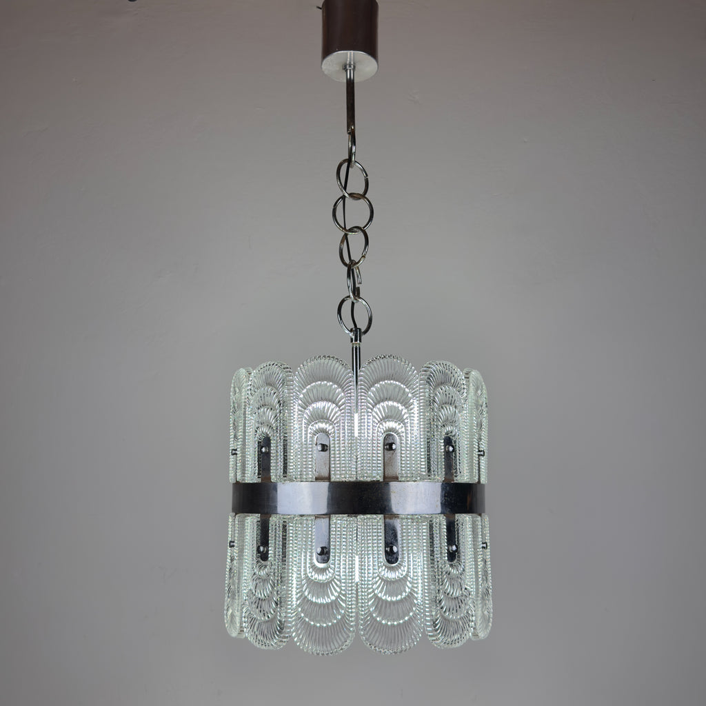 Vintage large crystal chandelier by Kaiser Leuchten, Germany 1960s