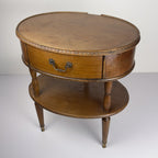 Vintage wooden nightstand Italy 1950s, mid-century wooden bedside table