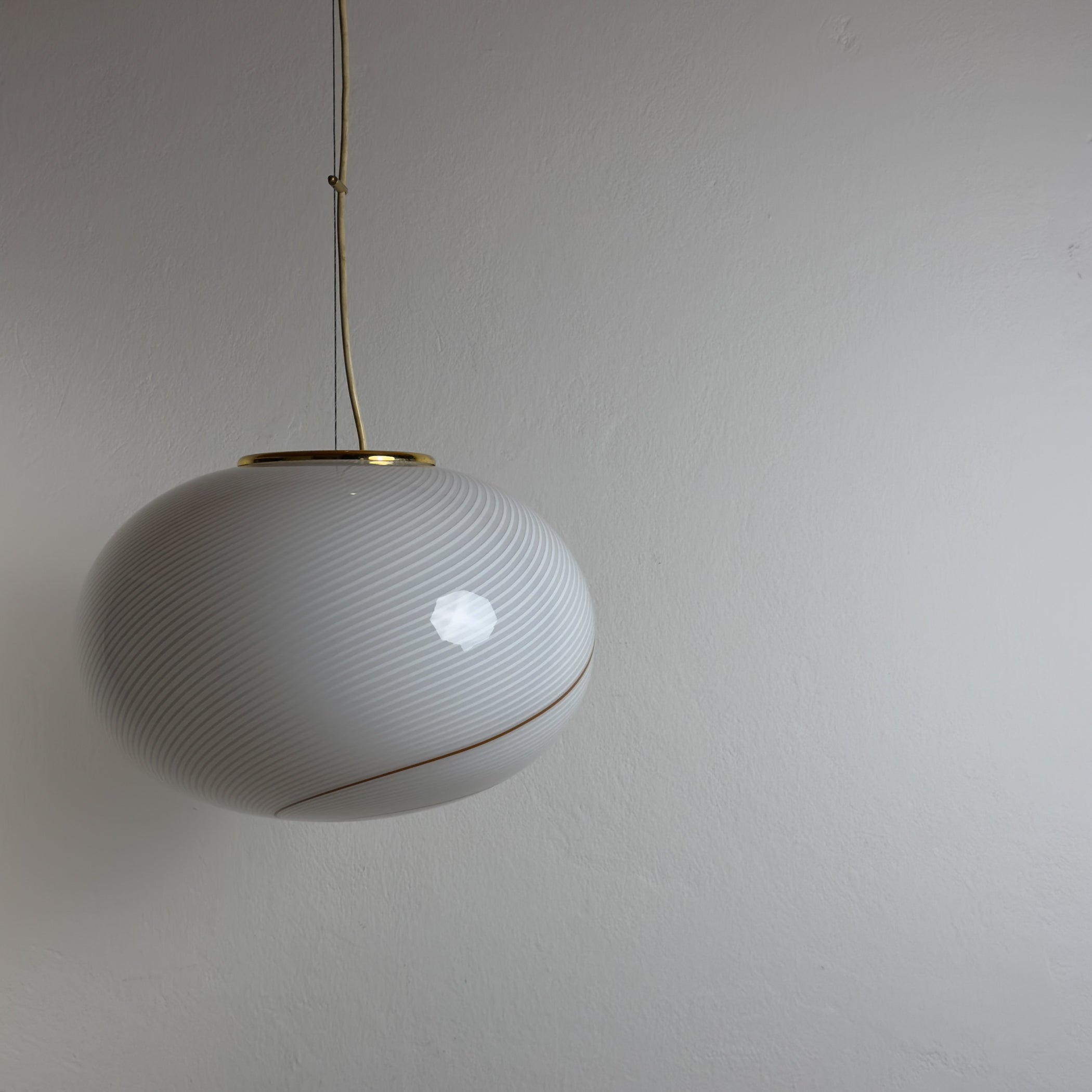 Classic swirl murano pendant lamp Vetri Murano, Italy 1970s