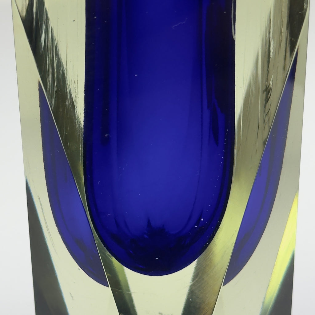 Vintage sommerso blue Murano vase, Italy 1970s