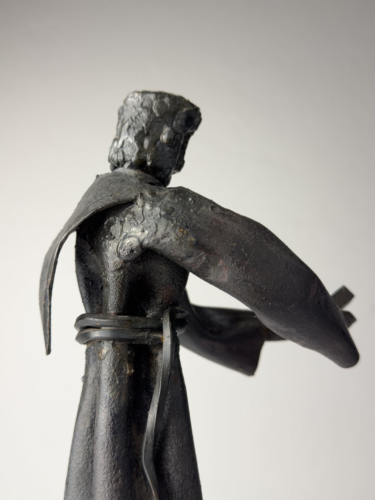 Vintage Brutalist sculpture "Monk With The Book" by Salvino Marsura, Italy 1970s
