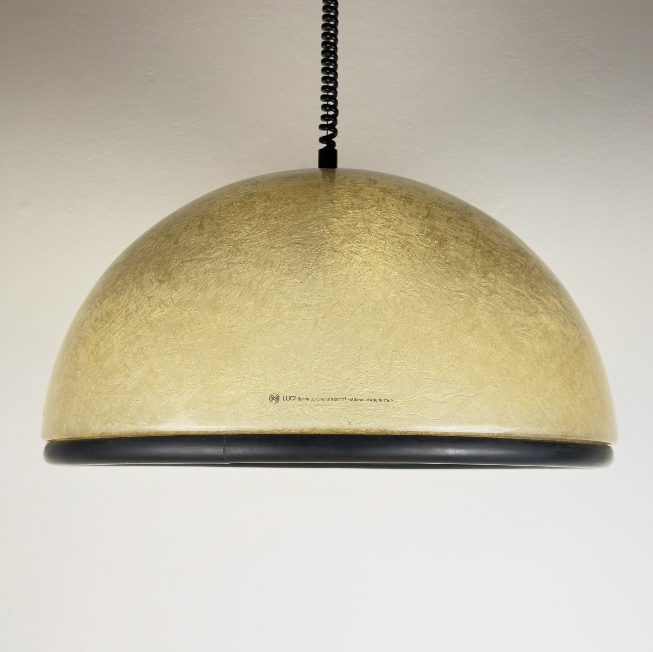 Large vintage pendant lamp by Idea Studio Techno Design for Luci Milano, Italy 1970s
