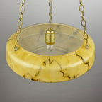 Art Deco yellow glass pendant lamp, Italy 1930s