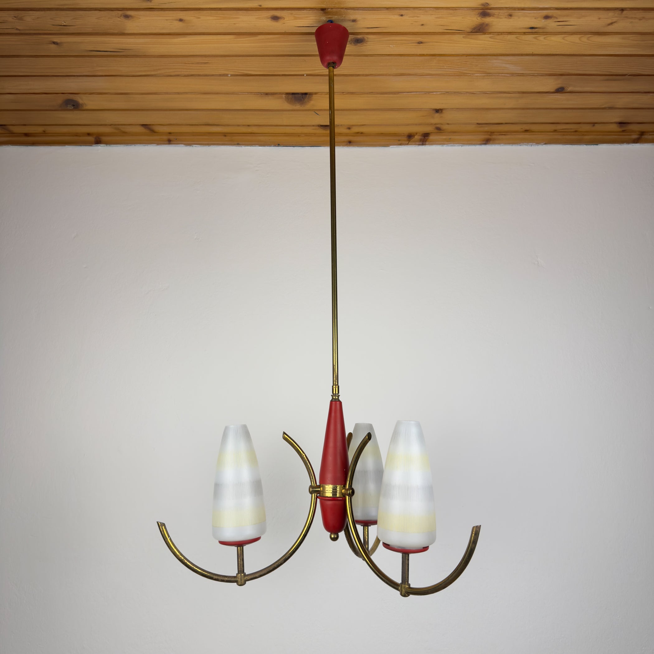 Mid-Century Stilnovo chandelier, Italy 1940-50s