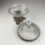 Antique glass bowl with bronze base, Italy 1920s