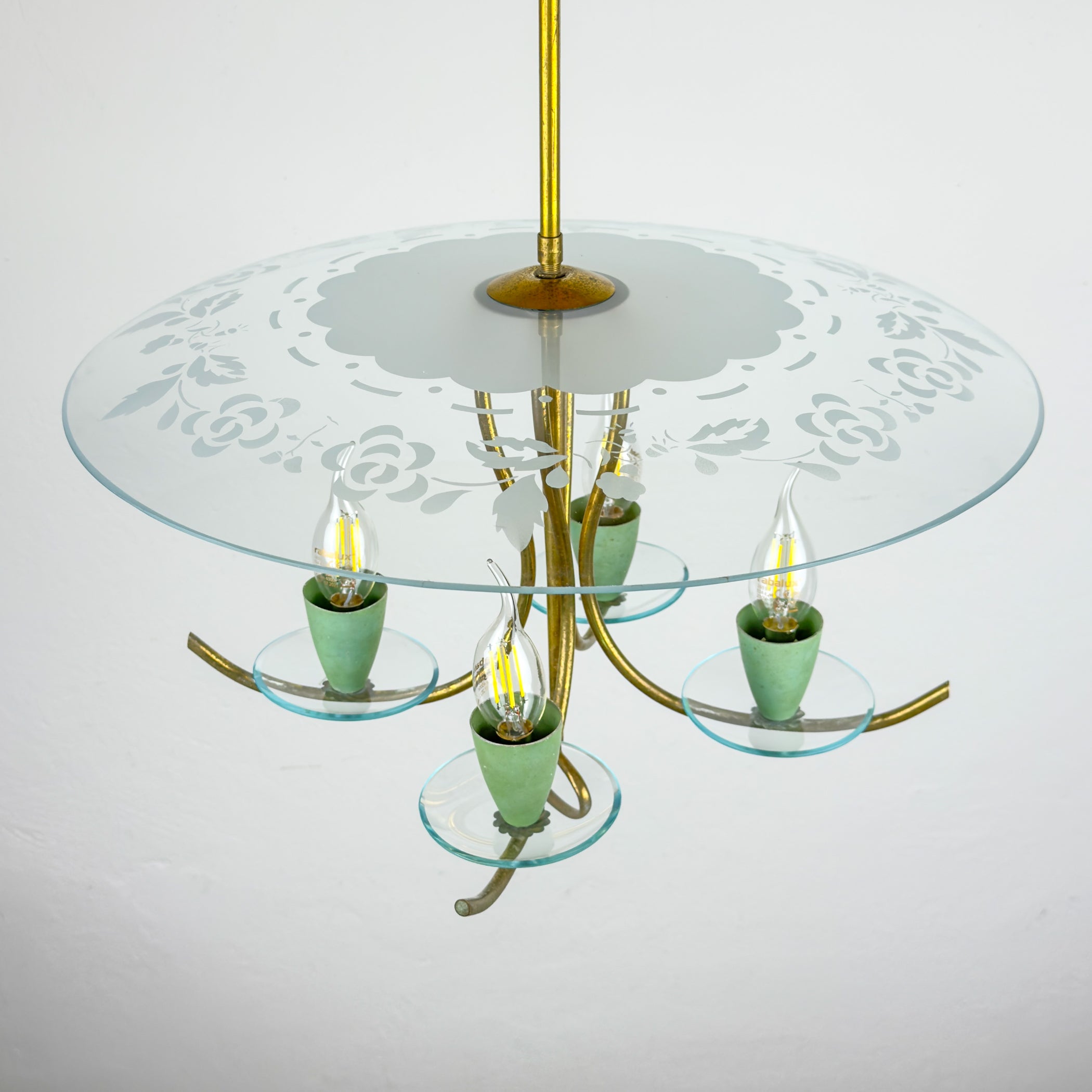Vintage chandelier by Pietro Chiesa for Fontana Arte, Italy 1930s