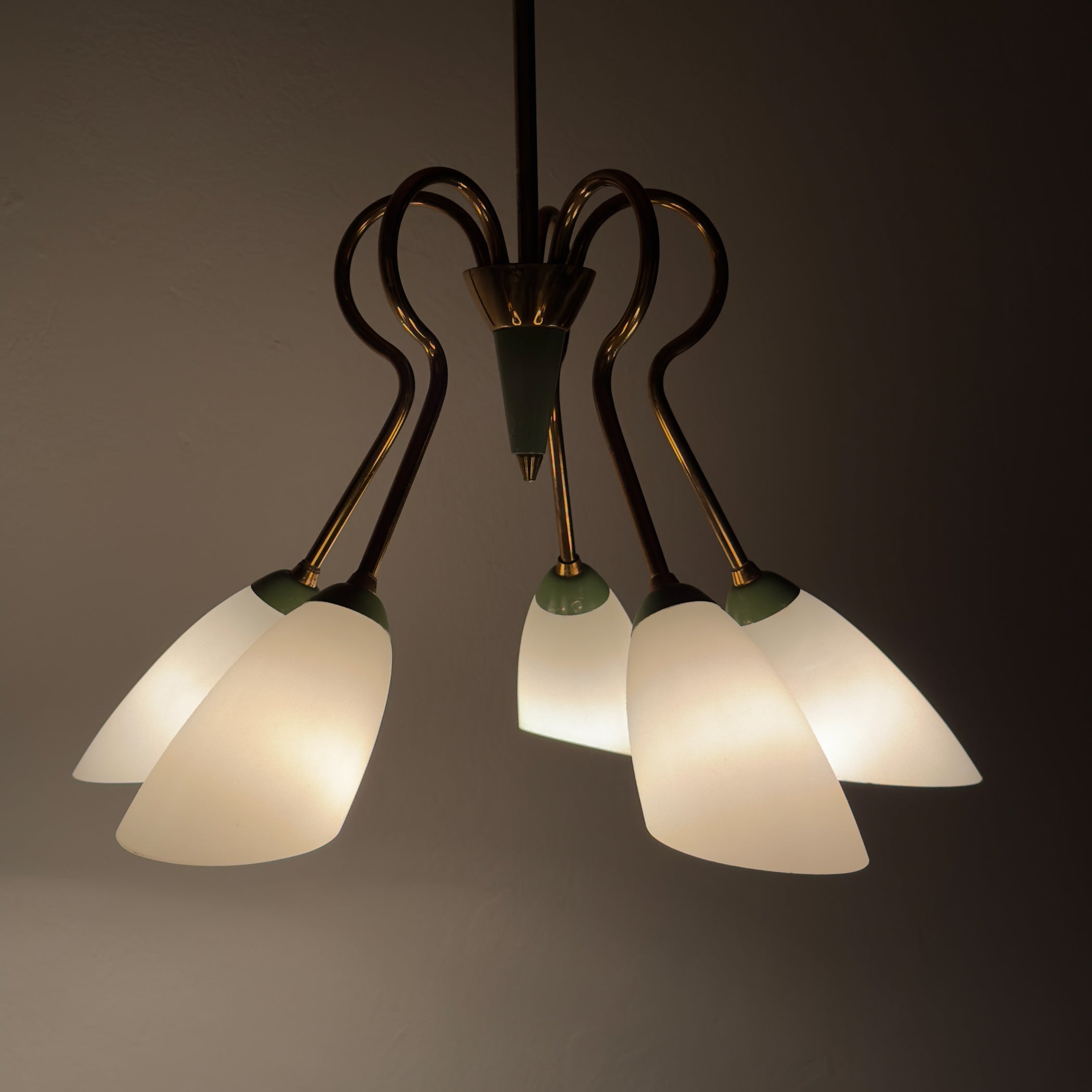 Vintage Stilnovo chandelier, Italy 1940-50s