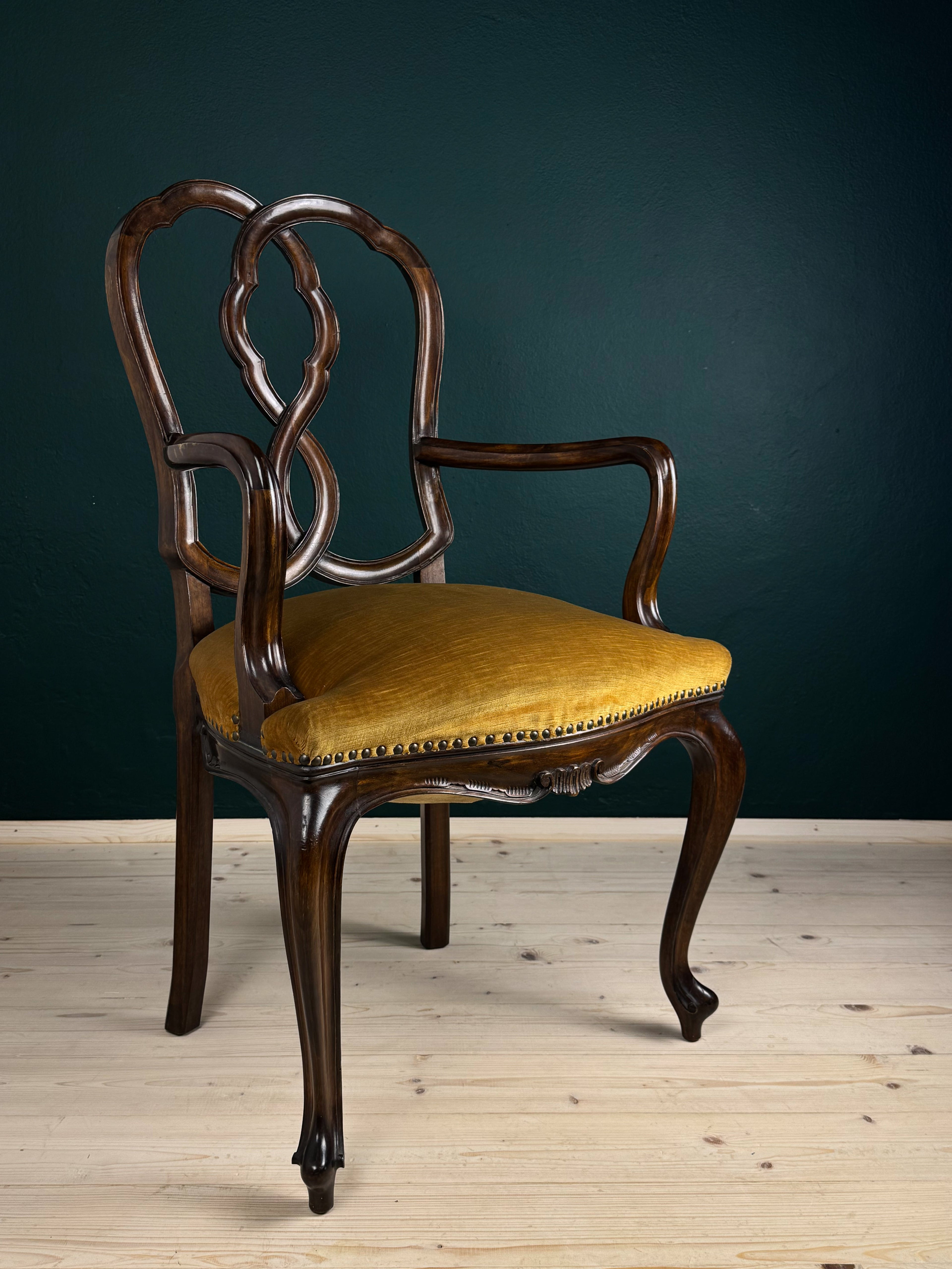 Vintage dining chair with arms, Italy 1950s