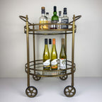 Vintage brass bar cart, France 1950s
