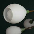 Mid-Century Stilnovo chandelier with Opaline Glass, Italy 1960s