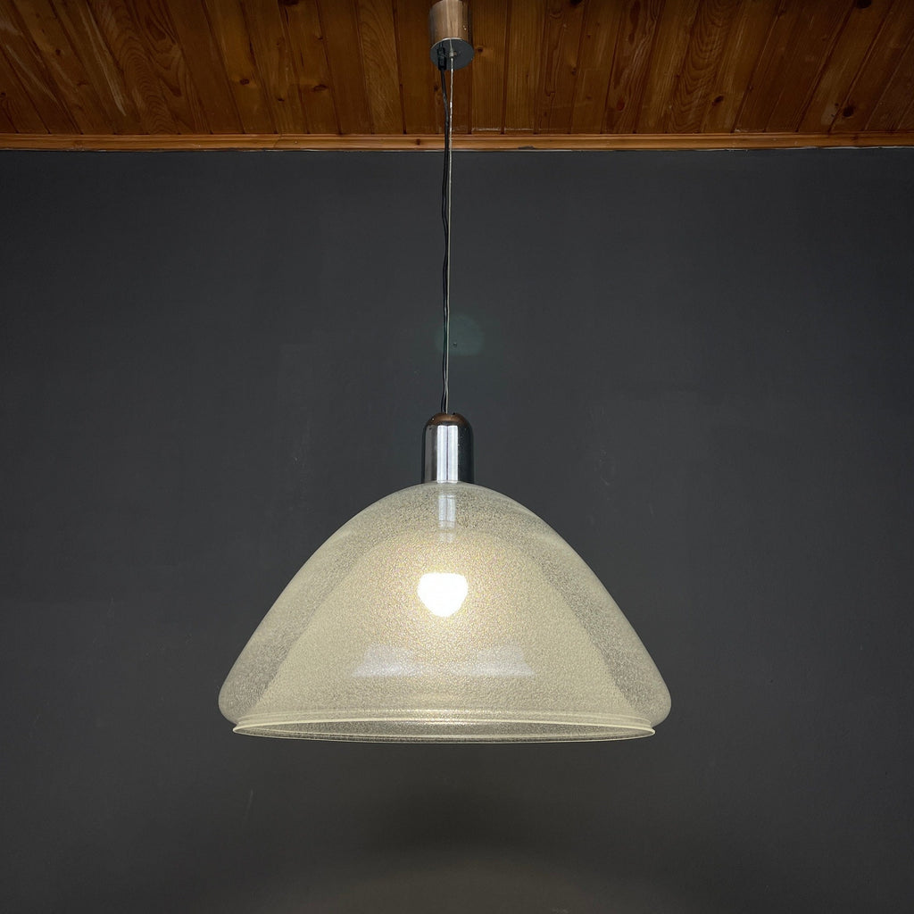 Carlo Nason Murano Glass Pendant Lamp: Mazzega Italian Lighting, 1960s