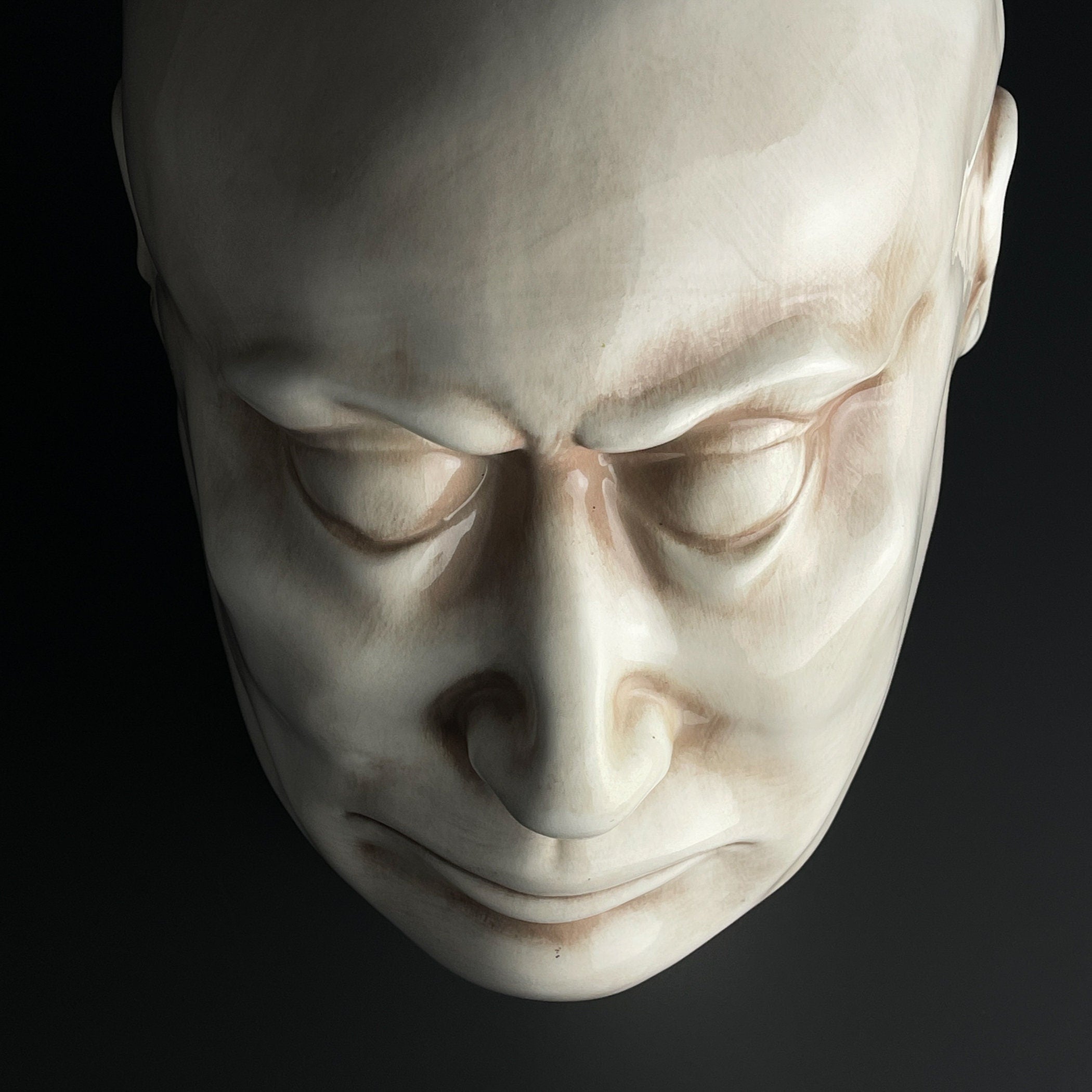 Large ceramic bust Man, Italy 1970s, Vintage home decor