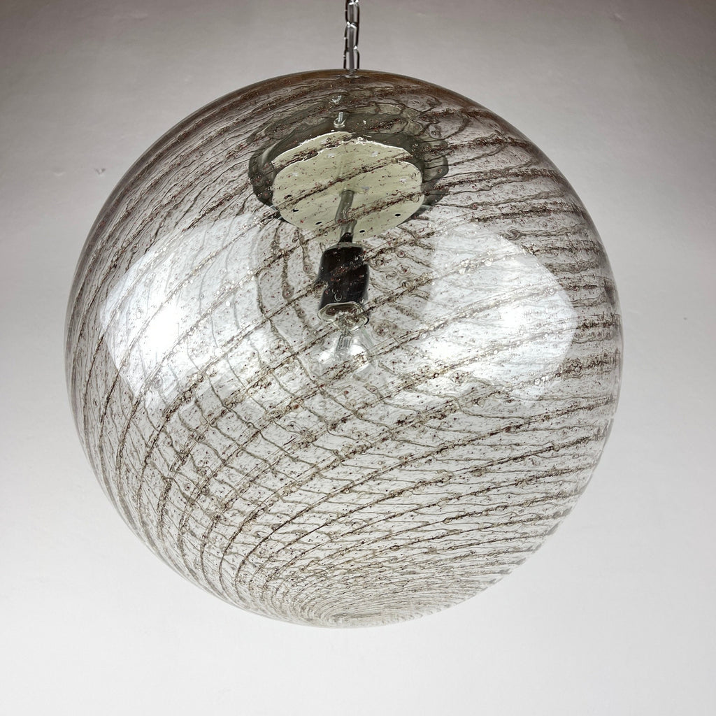 Vintage La Murrina Swirled Murano Glass Pendant Lamp - 1970s Italian Lighting