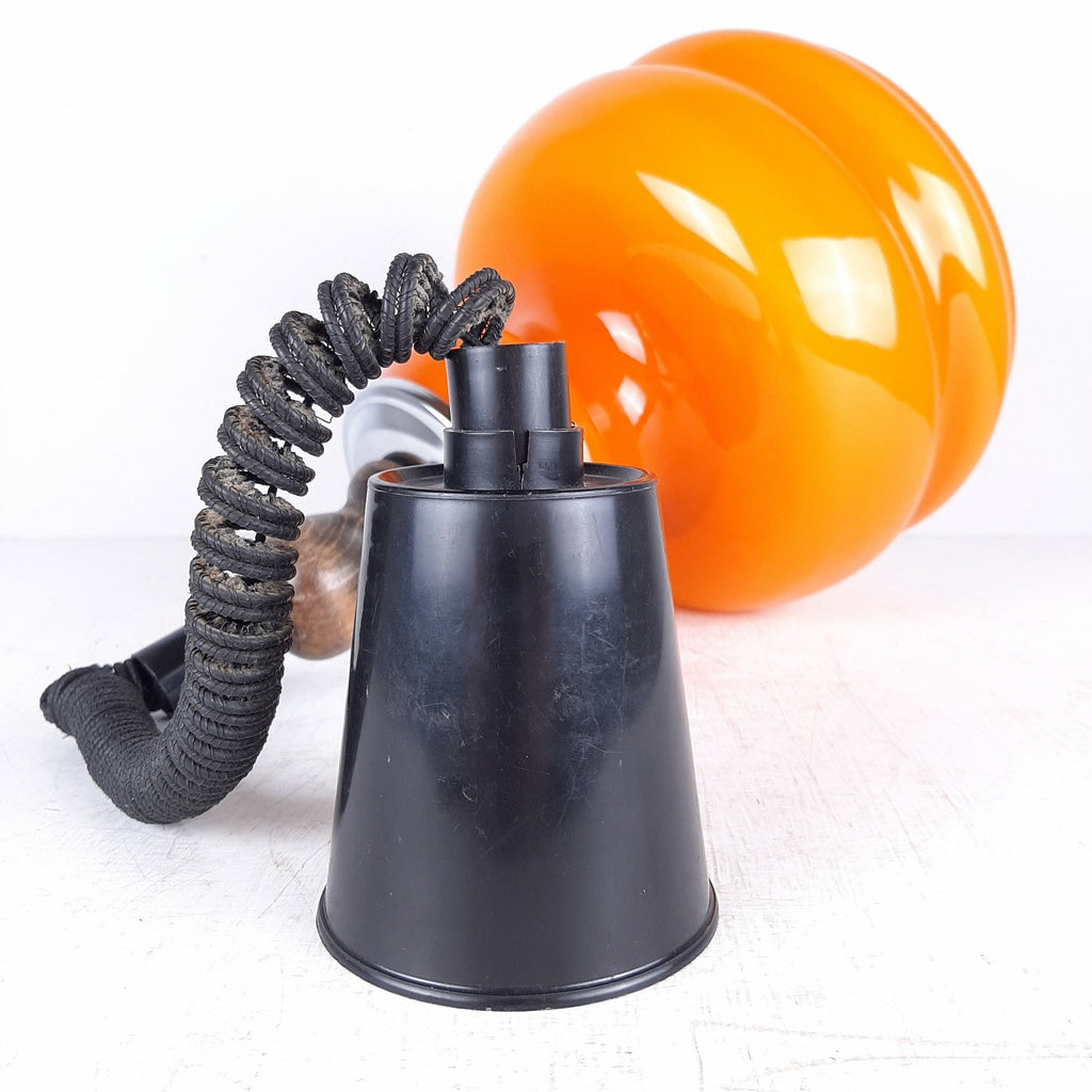 Mid-century orange glass pendant lamp Yugoslavia 1970s Retro lighting Space age