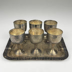 Antique Silver Plate Glass Set: Sheffield Edward Collection, England 1890s