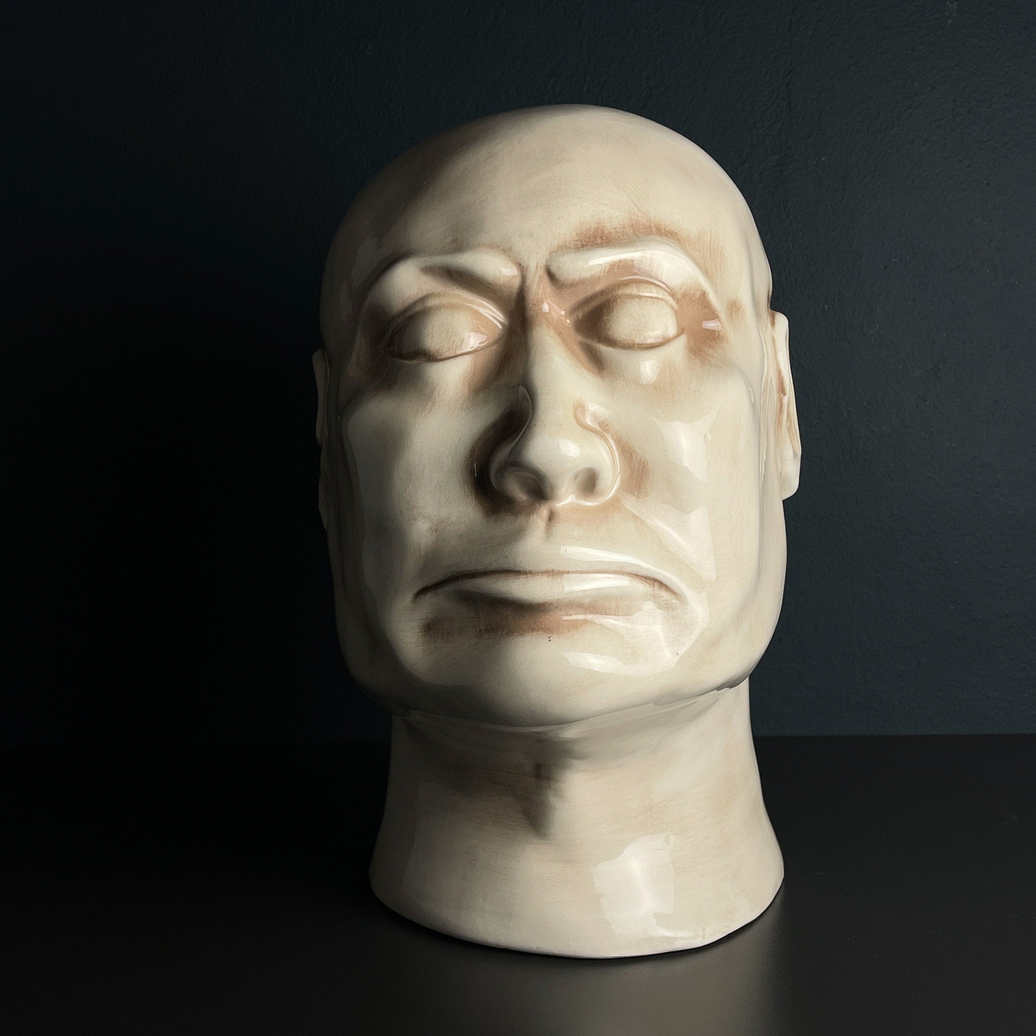 Large ceramic bust Man, Italy 1970s, Vintage home decor