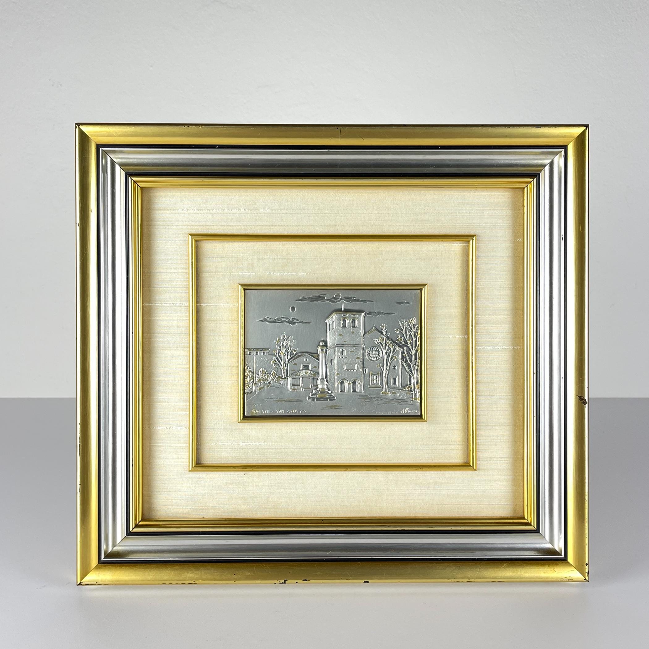 Vintage Silver relief picture collection Alliani, Italy, 1970s, Vintage home decor