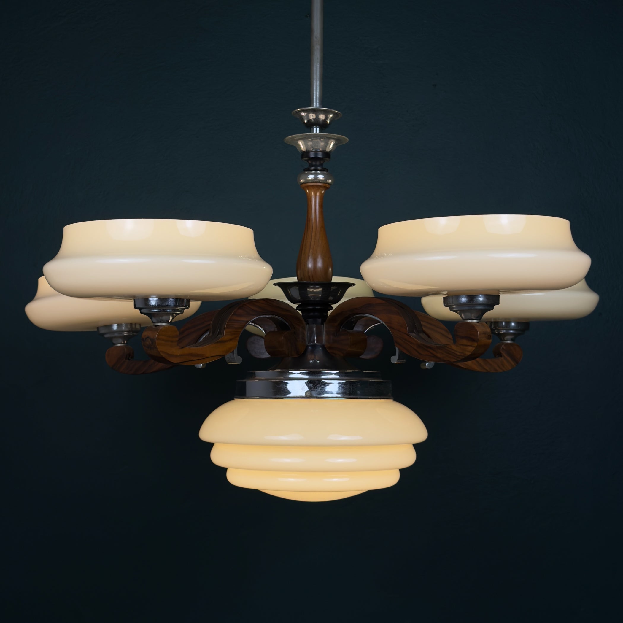 Art Deco Large Chandelier, Italy 1950s