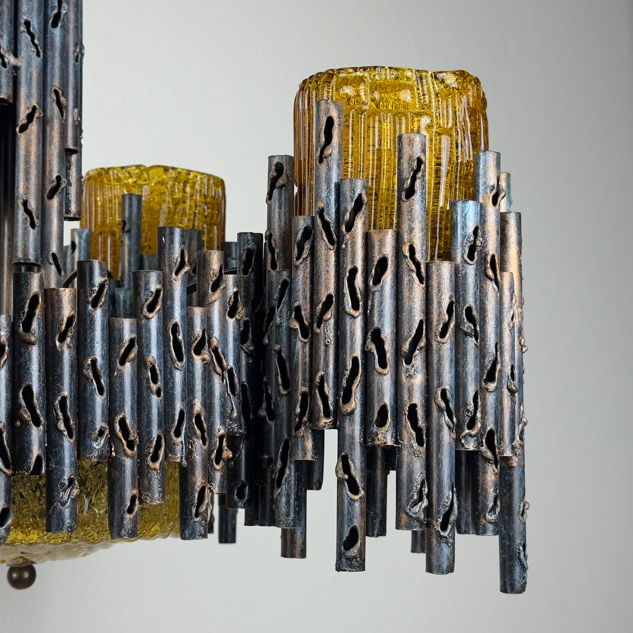 Brutalist chandelier by Marcello Fantoni, Fantoni Studio, Firenze, Italy 1960s