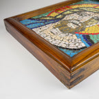 Italian Glass Smalti Mosaic – Christ Pantocrator Icon, Mid-20th Century