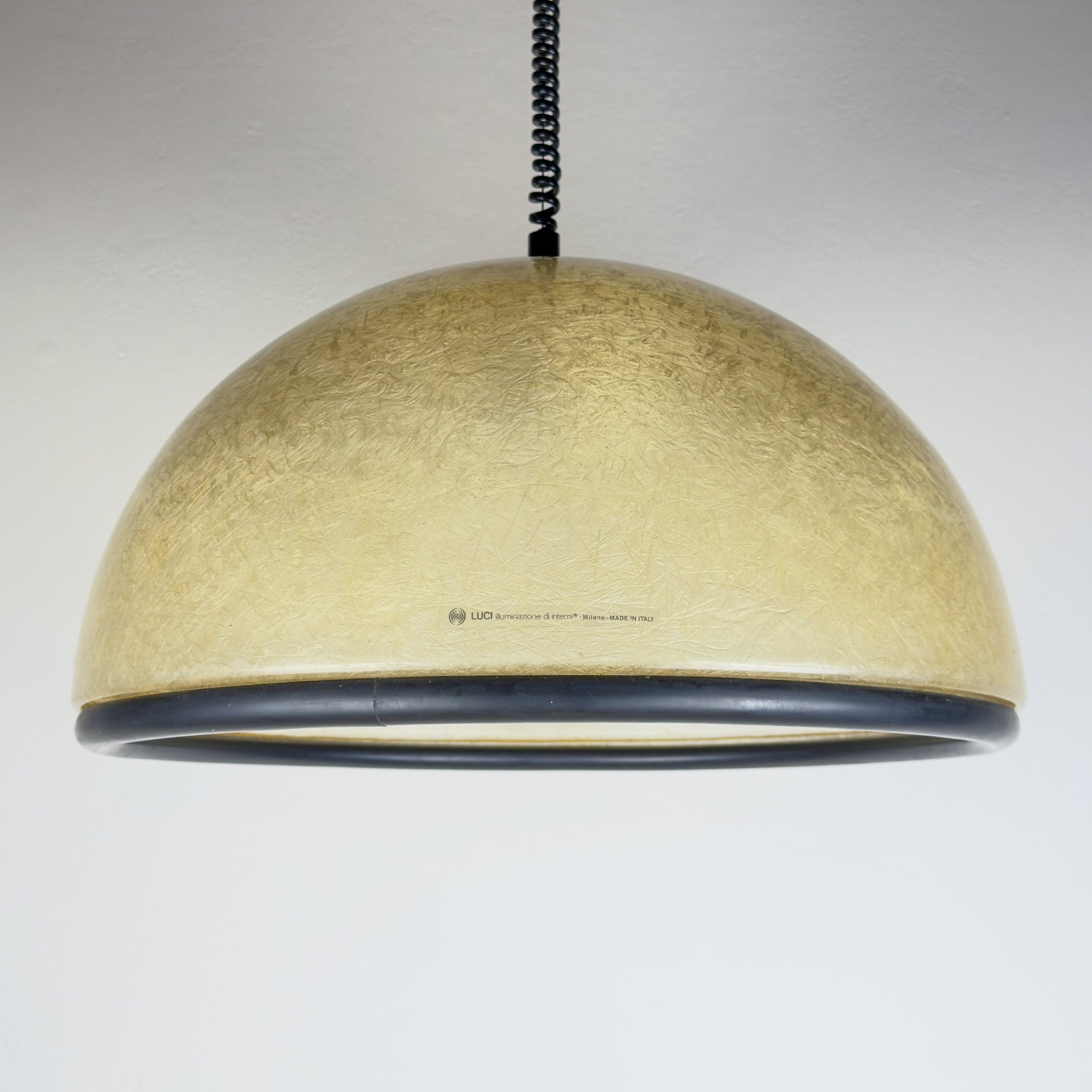 Large vintage pendant lamp by Idea Studio Techno Design for Luci Milano, Italy 1970s