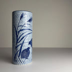 Vintage ceramic vase Quail and Millet, Japan 1970s