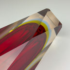 Sommerso red Murano glass vase, style Flavio Poli, Italy 1970s
