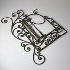 Antique wall decorative panel of wrought iron, Italy 1920s