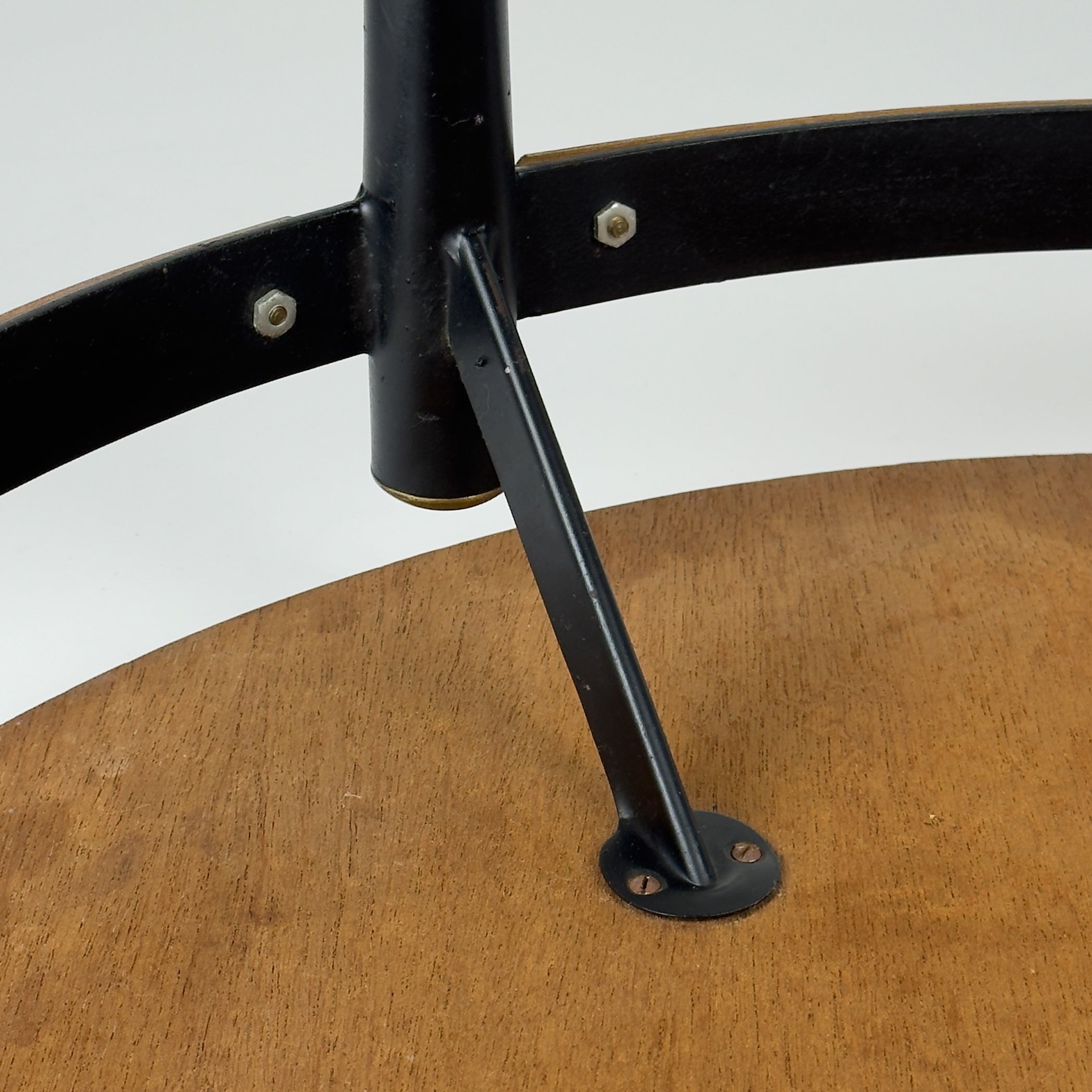 Vintage Italian Metal & Teak Wood Coffee Table by Silvio Cavatorta, 1950s