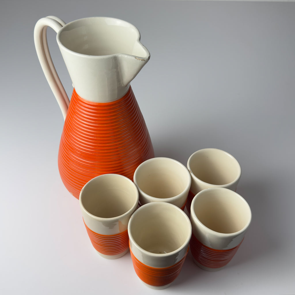 Vintage set of water from Ceramiche Rometti Umbertide, Italy 1930s