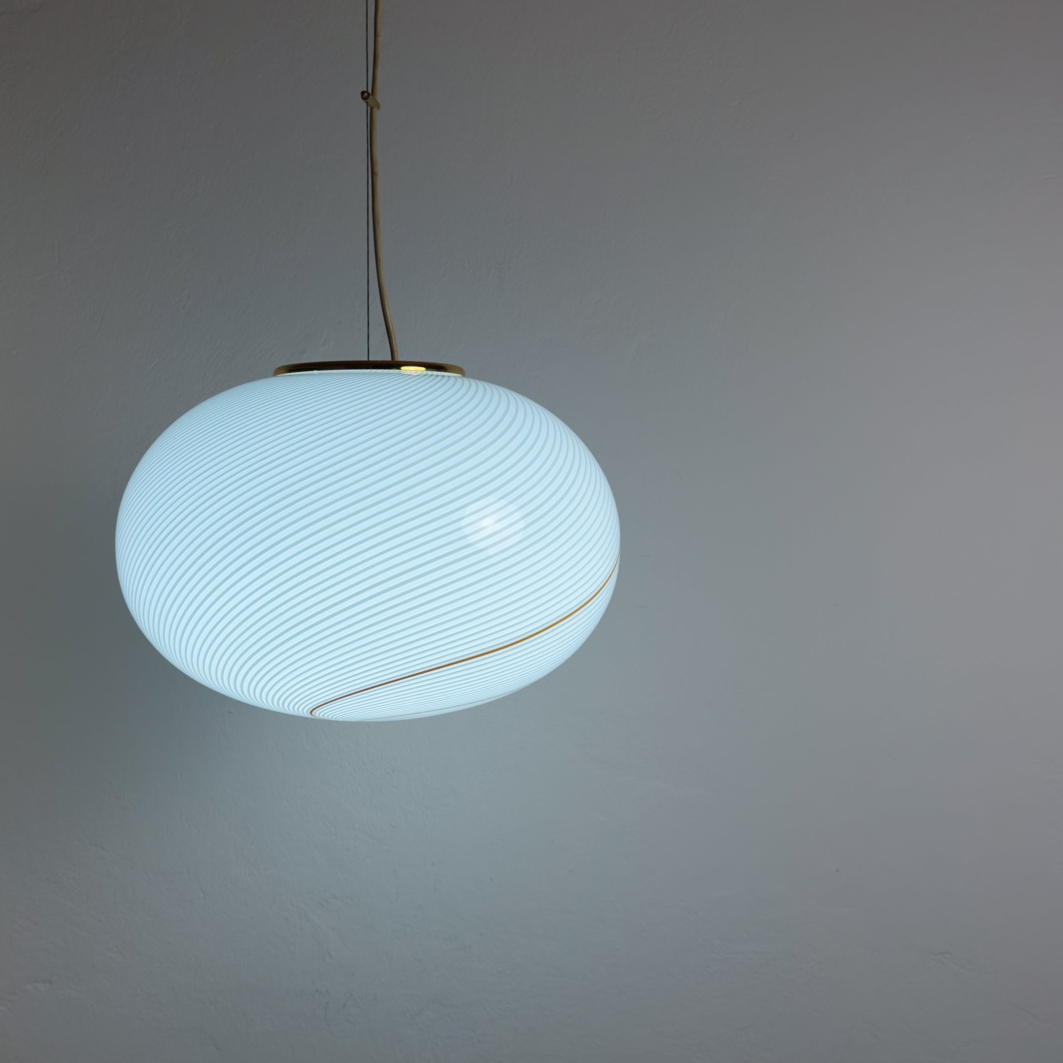 Classic swirl murano pendant lamp Vetri Murano, Italy 1970s