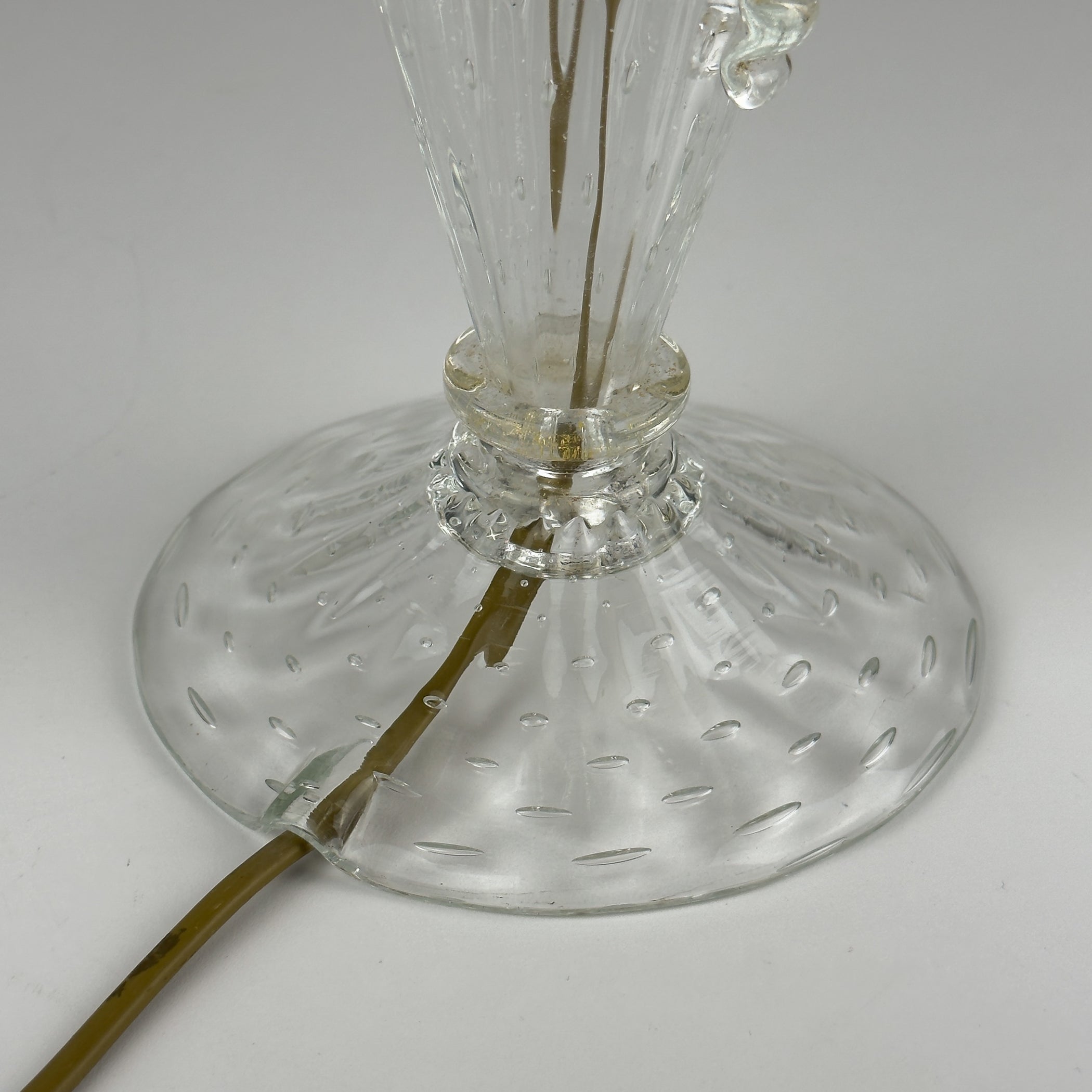 Original Murano glass table lamp by Barovier and Toso, Italy 1980s