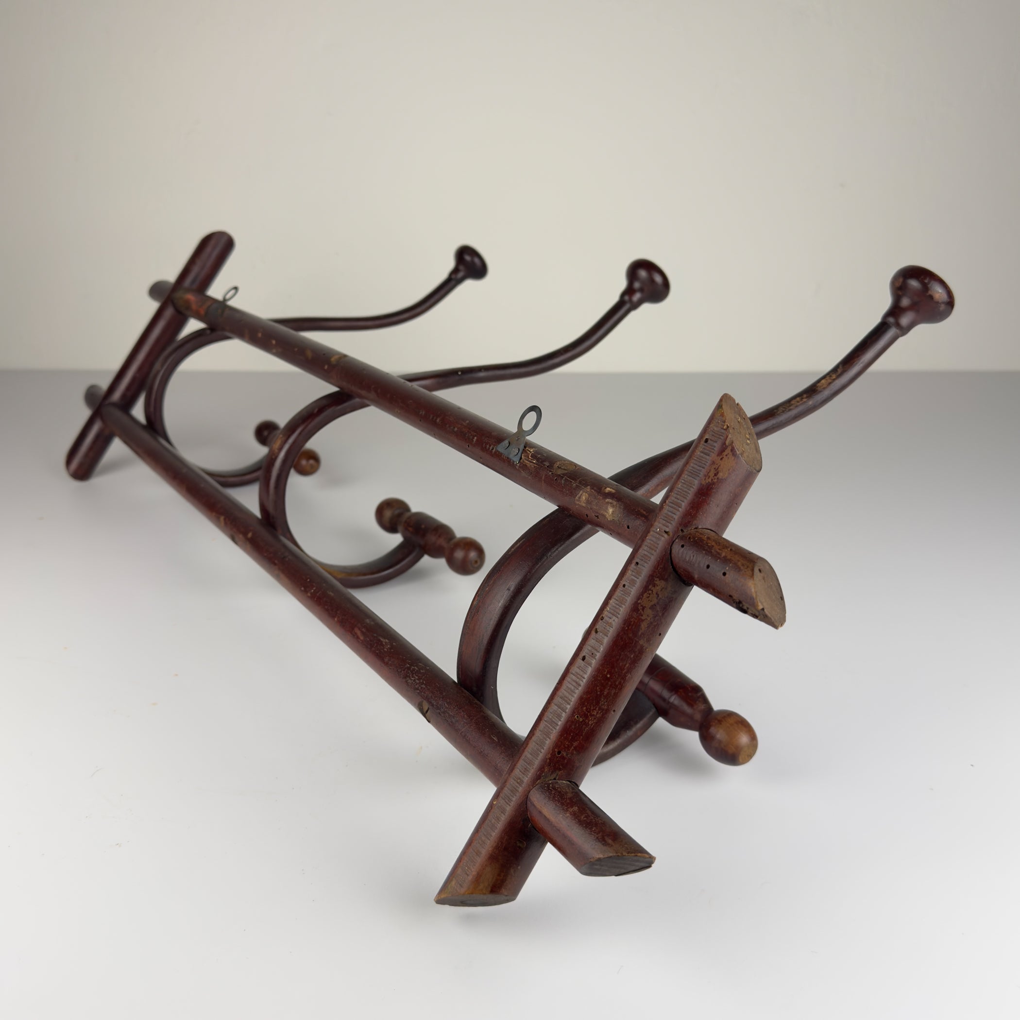 Antique Wooden Coat Rack, Italy 1930s