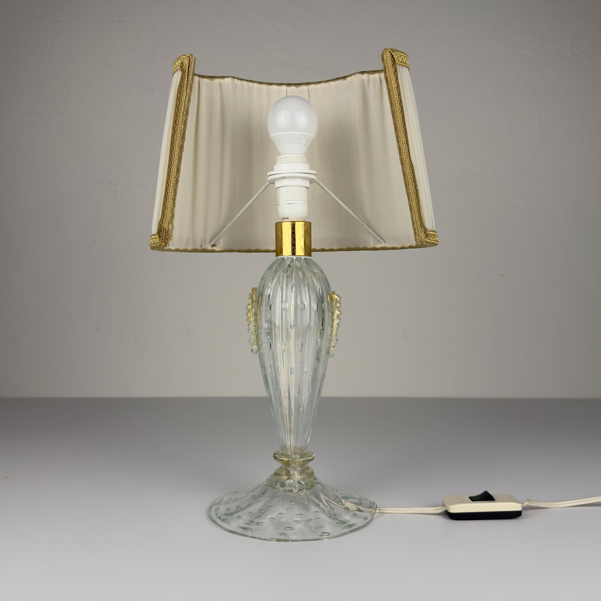 Original Murano glass table lamp by Barovier and Toso, Italy 1980s